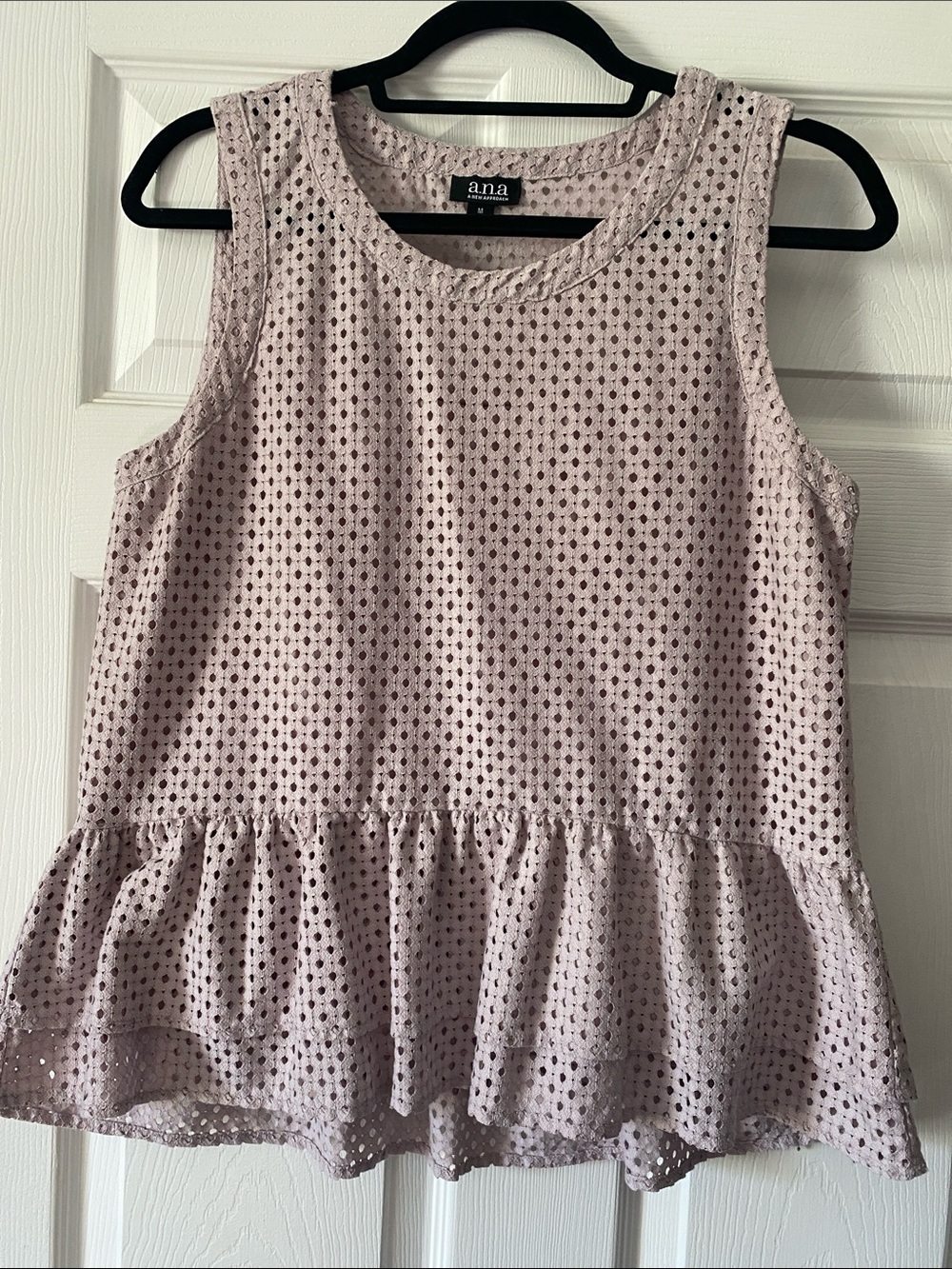 a.n.a Eyelet Peplum Camisole - Light Lavender